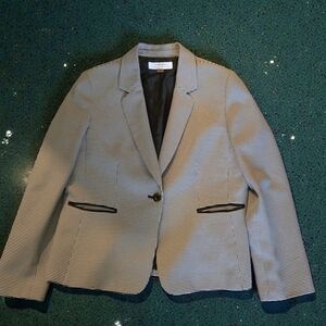 Tahari Houndstooth Jacket in Black and White Arthur S. Levine Size 14